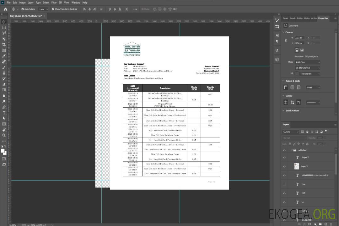 Relevé de la SKNA Bank de Saint-Kitts-et-Nevis template Relevé de la SKNA Bank de Saint-Kitts-et-Nevis template